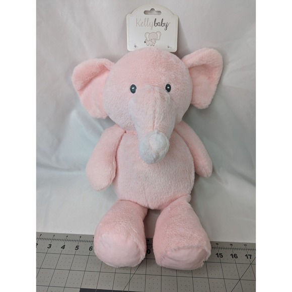 Kellytoy Other - Kellytoy Pink Elephant Rattle Plush Crinkle 16 Inch Stuffed Animal Toy